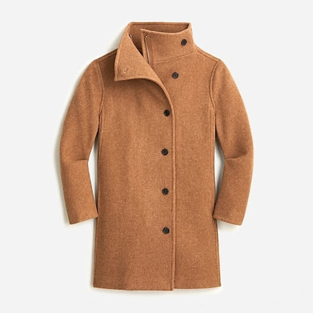 j crew villa coat in Italian stadium-cloth size size 2 camel color